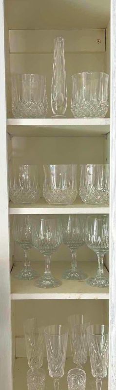 Photo 1 of CONTENTS OF CABINET - CRYSTAL STEMWARE AND MORE