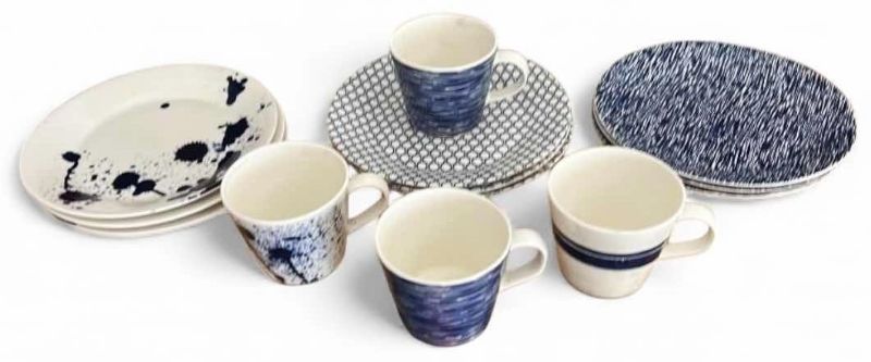 Photo 1 of 13 ROYAL DOULTON BLUE AND WHITE PLATES AND COFFEE MUGS