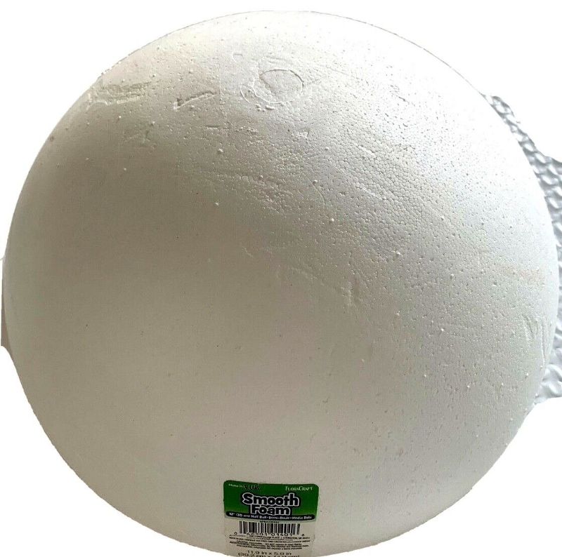 Photo 1 of 1 pc Smooth Hollow Half Styrofoam Ball 12" 046501014016 mold craft decor 