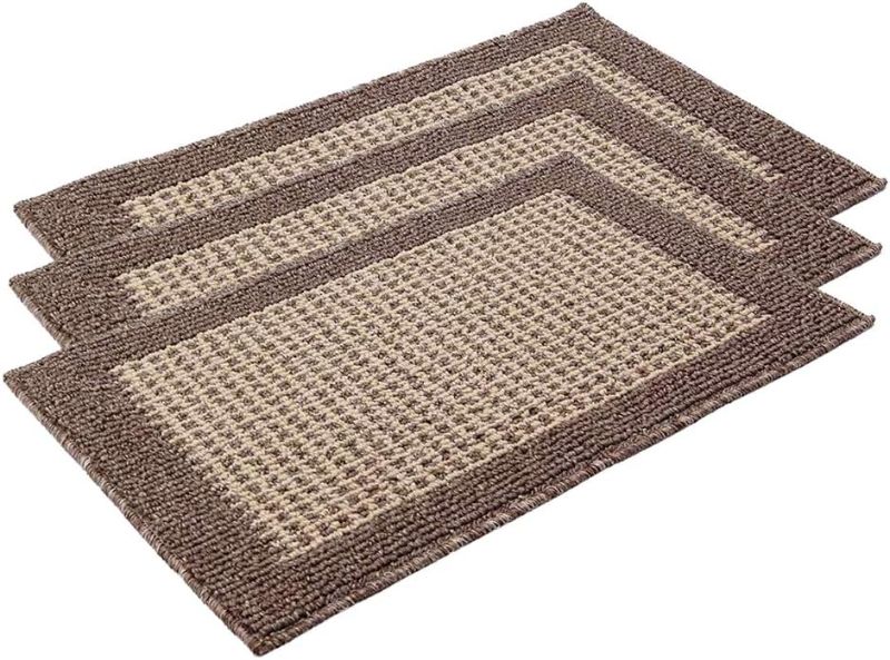 Photo 1 of 28X18 Inch Washable Kitchen Rug Mats are Made of Polypropylene Square Rug Cushion Which is Anti Slippery and Stain Resistance Brown,3pcs 18*28IN Brown Brown Brown