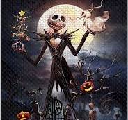 Photo 1 of  Jack skellington  Jigsaw Puzzle 1000 Piece Wooden Puzzle Halloween Picture Family Decorations, Unique Birthday Present Suitable for Teenagers and Adults
