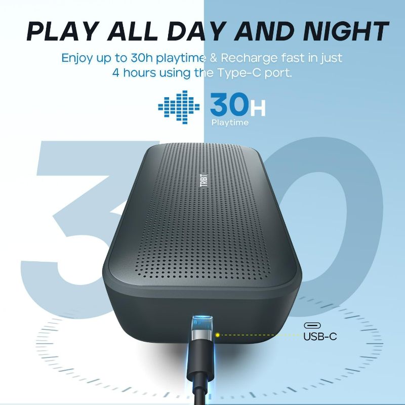Photo 1 of (READ FULL POST) Tribit StormBox Flow Bluetooth Speaker, Portable Speaker with XBass, 30H Playtime Wireless Speaker, IP67 Waterproof, Bluetooth 5.3, TWS, Custom EQ, Type-C Speaker for Outdoor Travel Beach
