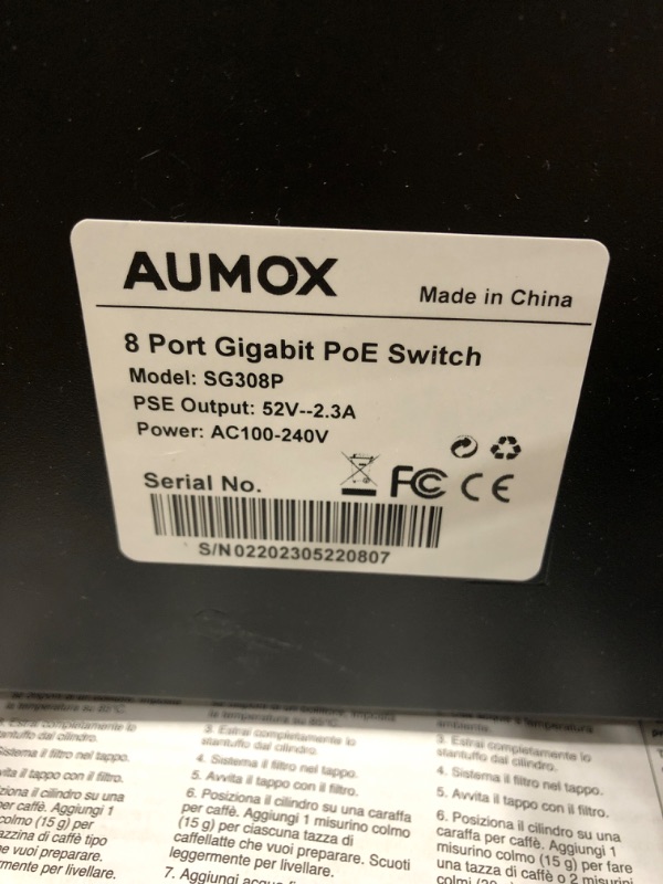 Photo 3 of Aumox 8 Port Gigabit PoE Switch, 8 Port PoE 120W, Gigabit Ethernet Unmanaged Network Switch, Plug and Play, Sturdy Metal Housing, Traffic Optimization