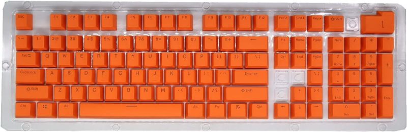 Photo 1 of Archuu PBT Keycaps, 108 Keys P9 Mechanical Keyboard Key Caps Backlit Key Caps Character Translucent Key Caps DIY Keycaps,for 61/64/87/104/108 Key Mechanical Keyboards(Orange)