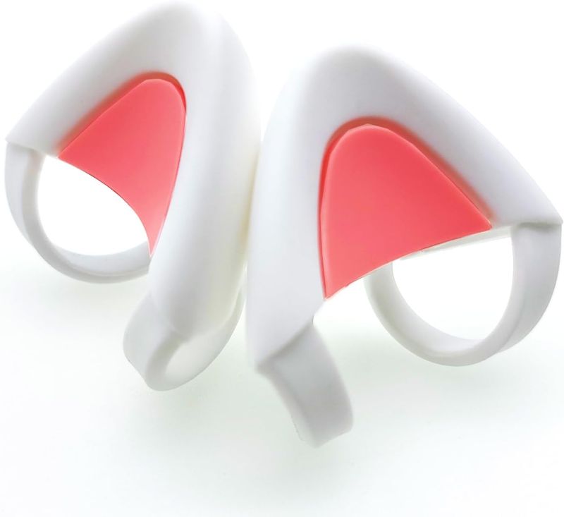 Photo 1 of Cute Pink Cat Ears Fits for HypreX Cloud/Cloud Stinger/Cloud Flight Headsets, Universal Fit Lovely Kitty Adjustable Attachment Straps for Video Live Gaming Headphone,White & Pink Pink& White
