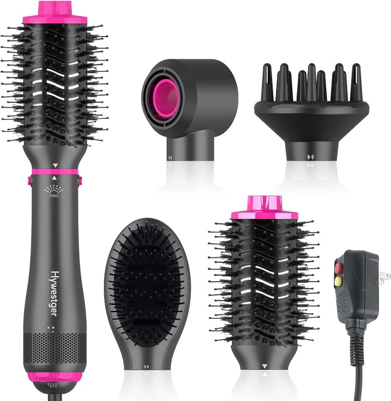 Photo 1 of Blow Dryer Brush, 4 in 1 Blowout Brush,Hair Dryer Brush and Volumizer,Negative Ion Detachable Hair Dryer Styler Hot Air Hair Dryer for Straightening Curling Drying Multifunctional Styling