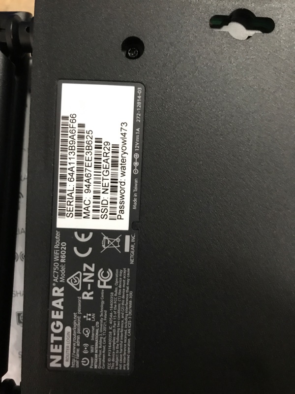 Photo 2 of NETGEAR Dual Band WiFi Router (R6020) – AC750 Wireless Speed (Up to 750Mbps), Coverage up to 750 sq. ft, 10 Devices, 4 x Fast Ethernet Ports