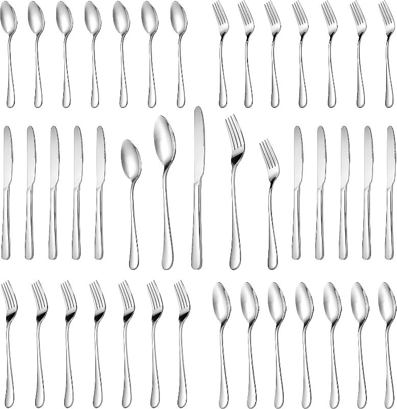 Photo 1 of 30 Piece Silverware Set Service for 6,Premium Stainless Steel Flatware Set,Mirror Polished Cutlery Utensil Set,Durable Home Kitchen Eating Tableware Set,Include Fork Knife Spoon Set,Dishwasher Safe