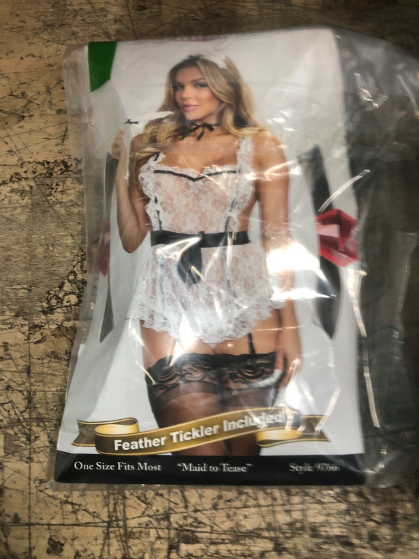 Photo 1 of Dreamgirl Women's Sexy Maid To Tease French Maid Lingerie Costume Set One Size White