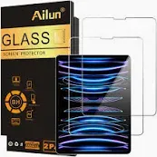 Photo 1 of Ailun 2 Pack Screen Protector for iPad Pro 12.9 2022 6th & 2021 5th 2020 4th Generation + Camera Lens Protector,Tempered Glass Anti-Scratch Case Friendly, Compatible with Face ID Apple Pencil