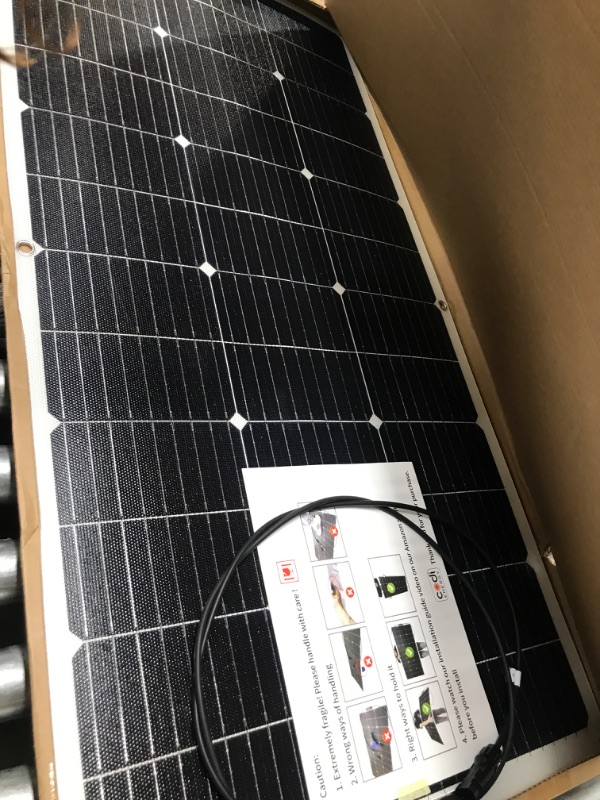 Photo 2 of Flexible Solar Panel 100W, Lightweight Bendable Mono Solar Panels Charger Off-Grid, Innovative New Strong Encapsulant for Hiking, Marine Yacht, RV, Boats, Cabin, Tent, Car, Trailer, Curve Surfaces