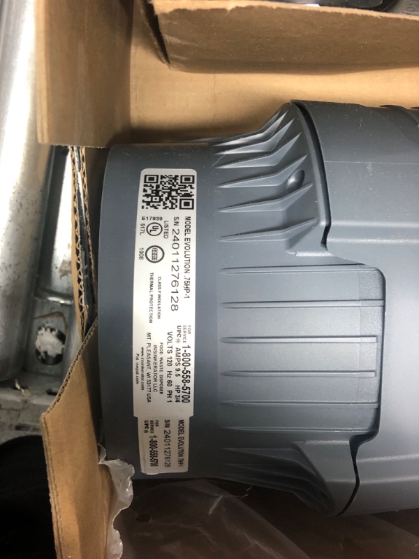 Photo 3 of ***USED - LIKELY MISSING PARTS - UNABLE TO TEST***
InSinkErator EVOLUTION 0.75HP 3/4 HP, Advanced Series EZ Connect Continuous Feed Food Waste Garbage Disposal