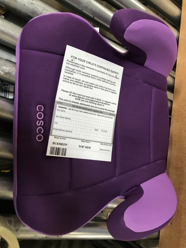 Photo 2 of Cosco Topside Booster Car Seat - Easy to Move, Lightweight Design (Grape), 1 Count (Pack of 1)