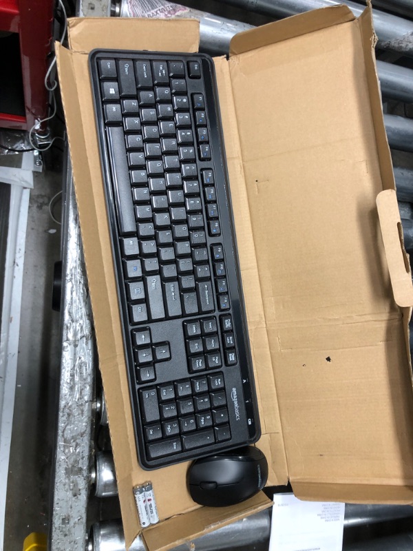 Photo 1 of Amazon Basics 2.4GHz Wireless Computer Keyboard and Mouse Combo, Quiet and Compact US Layout (QWERTY), Black
