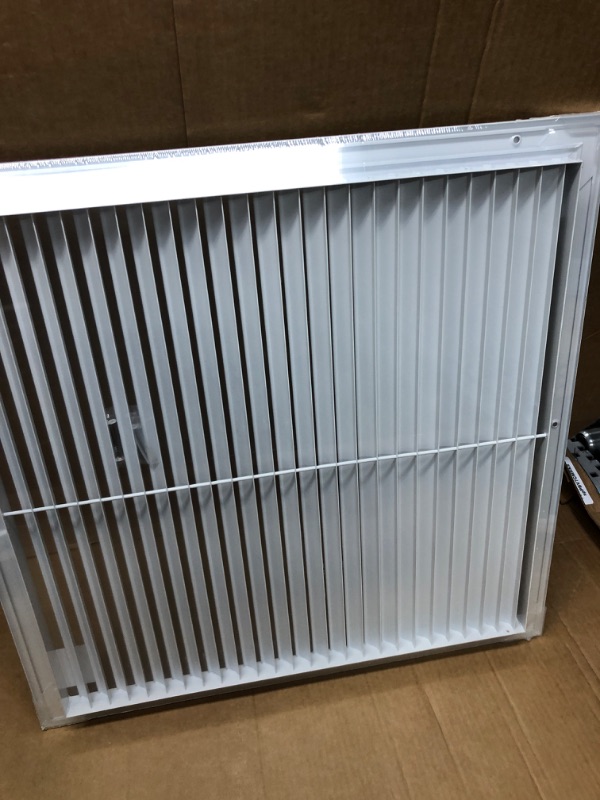 Photo 3 of 20"w X 20"h Steel Return Air Grilles - Sidewall and Ceiling - HVAC DUCT COVER - White [Outer Dimensions: 21.75"w X 21.75"h]
