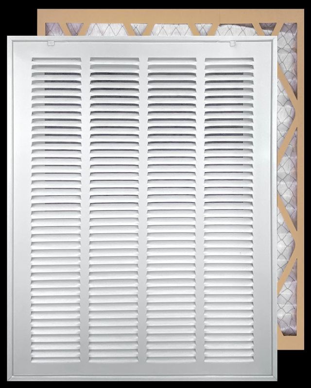 Photo 1 of  Steel Return Air Filter Grille [Removable Door] for Filters, Vent Cover Grill, White