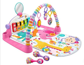 Photo 1 of Fisher Price Baby Gift Set Deluxe Kick & Play Piano Gym & Maracas, Playmat & Musical Toy & Portable Baby Chair Sit-Me-Up Floor Seat with Developmental Toys & Machine Washable Seat Pad, Pacific Pebble Fisher-Price Deluxe Kick 'N Play Piano Gym & Maracas, P