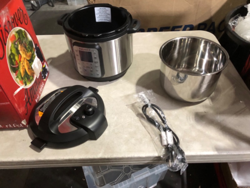 Photo 4 of ***DAMAGED - DENTED - SEE COMMENTS***
Instant Pot 6 Qt. Duo Plus Stainless Steel Electric Pressure Cooker, Silver
