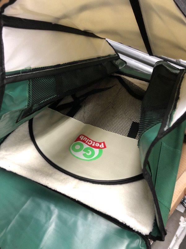 Photo 1 of Go Pet Club 24" Rounded Top Soft Collapsible Dog Crate, Portable Pet Carrier, Thick Padded Pet Travel Crate for Indoor & Outdoor, Soft Sided Pet Foldable Kennel Cage with Durable Mesh Windows, Green AG24 Green 24 IN