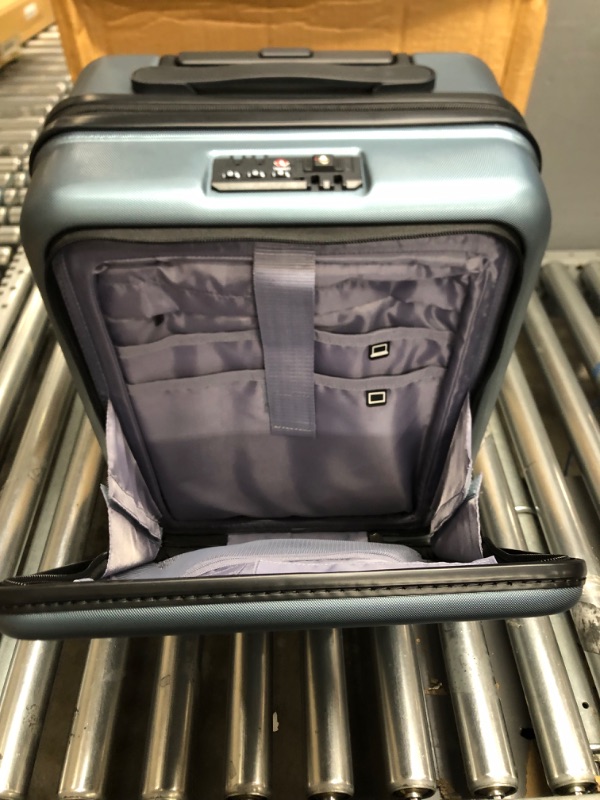 Photo 1 of ***USED - SCUFFED AND SCRAPED - LOCK CODE IS 0-0-0***
Coolife Luggage Suitcase Piece Carry On ABS+PC Spinner Trolley with pocket Compartmnet(Night navy, 20in(carry on))