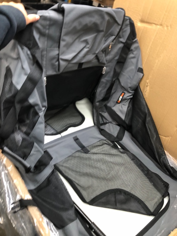 Photo 1 of Feandrea Dog Crate, Collapsible Pet Carrier, XXL, Portable Soft Dog Crate, Oxford Fabric, Mesh, Metal Frame, with Handle, Storage Pockets, 36 x 25 x 25 Inches, Gray UPDC90G01 36.0"L x 25.0"W x 25.0"H Gray