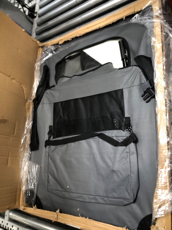 Photo 1 of Feandrea Dog Crate, Collapsible Pet Carrier, XXL, Portable Soft Dog Crate, Oxford Fabric, Mesh, Metal Frame, with Handle, Storage Pockets, 36 x 25 x 25 Inches, Gray UPDC90G01 36.0"L x 25.0"W x 25.0"H Gray