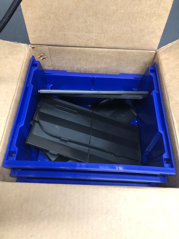 Photo 1 of Plastic Stackable Storage Bins 6 Pack (11 x 11 x 5-Inch), Hanging Storage Organizer Bins, Heavy Duty Stacking Containers for Closet, Garage, Office, Home, Pantry or Small Parts Organization 6Pack