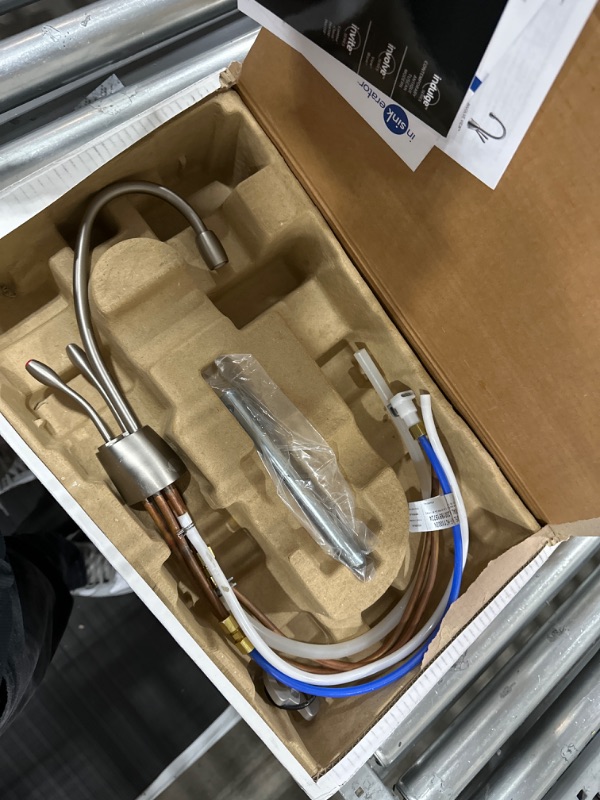 Photo 1 of InSinkErator Contemporary Instant Hot and Cold Water Dispenser Faucet, Satin Nickel, F-HC1100SN