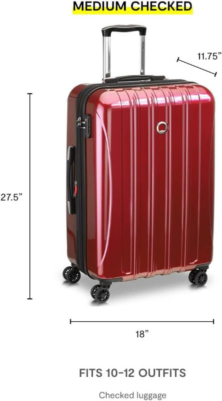 Photo 1 of (READ FULL POST) DELSEY Paris Helium Aero Hardside Expandable Luggage with Spinner Wheels, Brushed Green, Checked-Medium 25 Inch
GREEN/GREY 