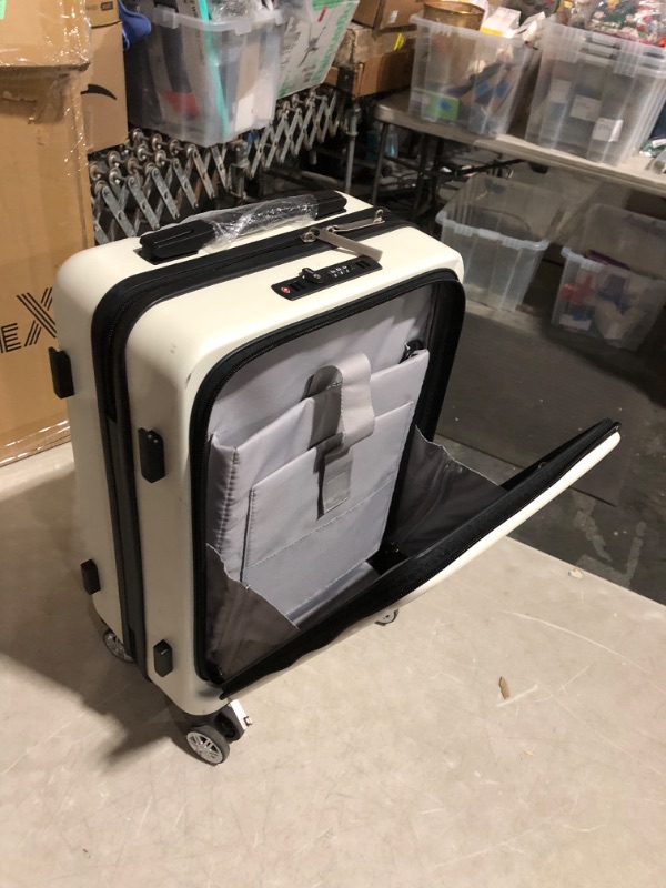 Photo 7 of ***DAMAGED - MISSING PARTS - SEE COMMENTS***
LUGGEX Carry On Luggage with Laptop Compartment, PC Hard Case Luggage with USB Port, 20 Inch