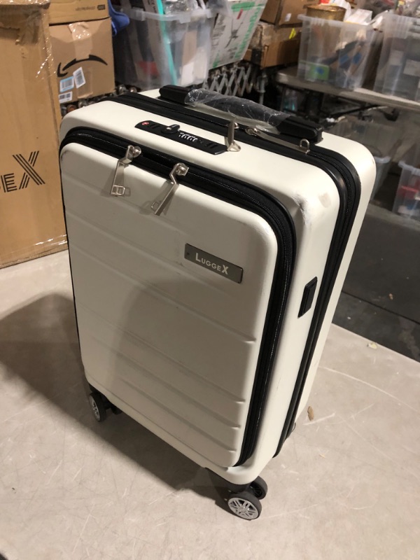 Photo 6 of ***DAMAGED - MISSING PARTS - SEE COMMENTS***
LUGGEX Carry On Luggage with Laptop Compartment, PC Hard Case Luggage with USB Port, 20 Inch