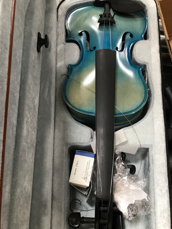 Photo 2 of *Parts Only*
Asmuse Full Size 4/4 Violin Kit, Premium Solid Wood Starter Violin with Bow Case for Beginner Adult Children (Blue)