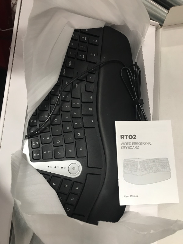 Photo 2 of Nulea Ergonomic Keyboard, Wired Split Keyboard with Pillowed Wrist and Palm Support, Featuring Dual USB Ports, Natural Typing Keyboard for Carpal Tunnel, Compatible with Windows/Mac