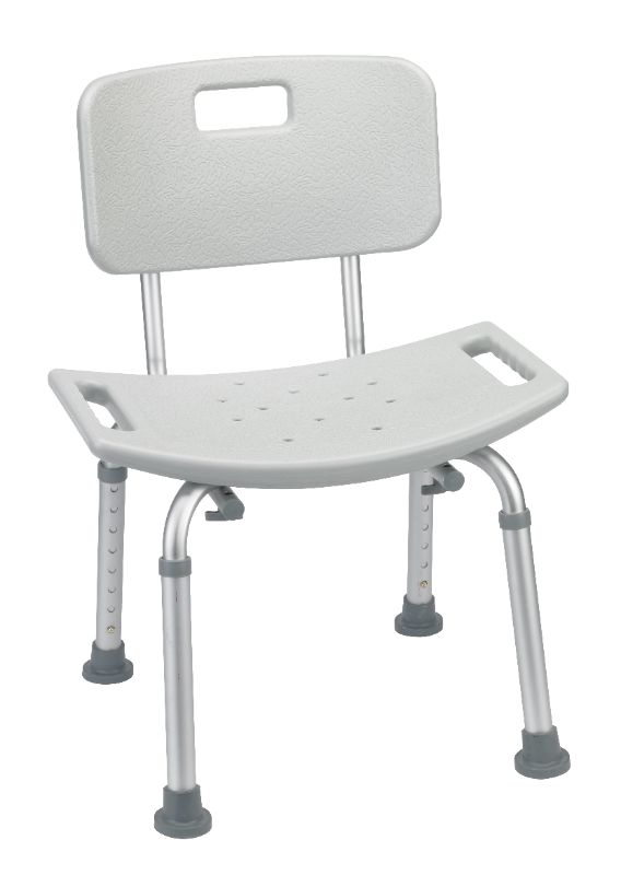 Photo 1 of Drive Medical Bathroom Safety Shower Tub Bench Chair with Back Gray
