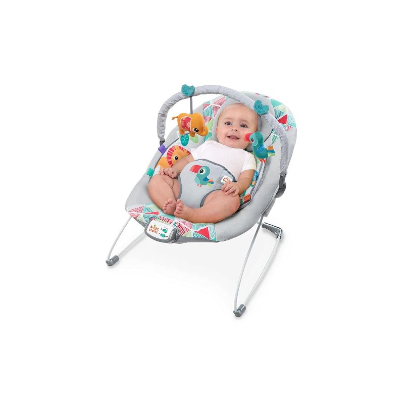 Photo 1 of Bright Starts Baby Bouncer Soothing Vibrations Infant Seat - Taggies, Music, Removable Toy Bar, 0-6 Months Up to 20 lbs (Toucan Tango)