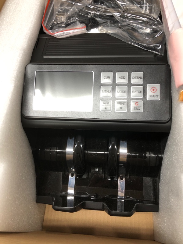 Photo 3 of [Upgrade] 2024 YICHOING Mixed Denomination Money Counter Machine, Value Counting, UV/MG/IR/DD Counterfeit Detection, 3.5" TFT Display Cash Counting Machine, Printer Enabled Bill Counter for Business 15.35*12.99*9.25 inch