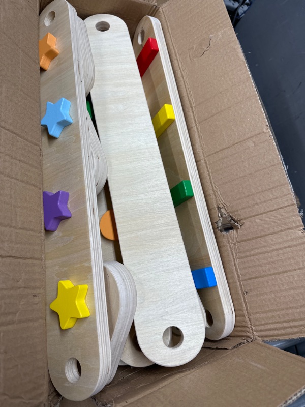 Photo 2 of **read notes** Balance Beam,Wooden Wobble Balance Board,Toddler Balance Beam,Balance Beam for Kids,Montessori Balance Beam Indoor Outdoor Kids Balance Stepping Stones Coordination and Stability Exercise