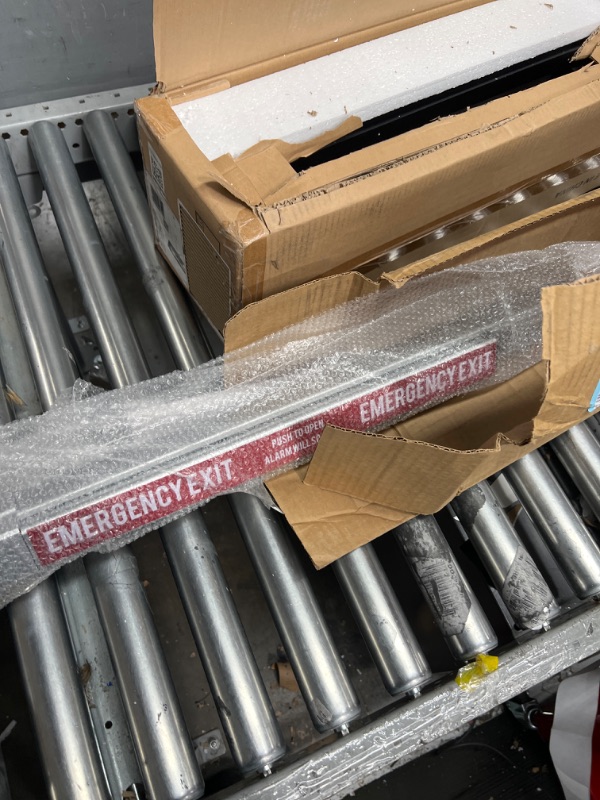 Photo 1 of FORTSTRONG Commercial Door Push Bar Panic Exit Device with Alarm - Panic Bars for exit Doors - Loud Warning Strike Bar with Warning Stickers - FS-850A Easy Installation Instructions Included