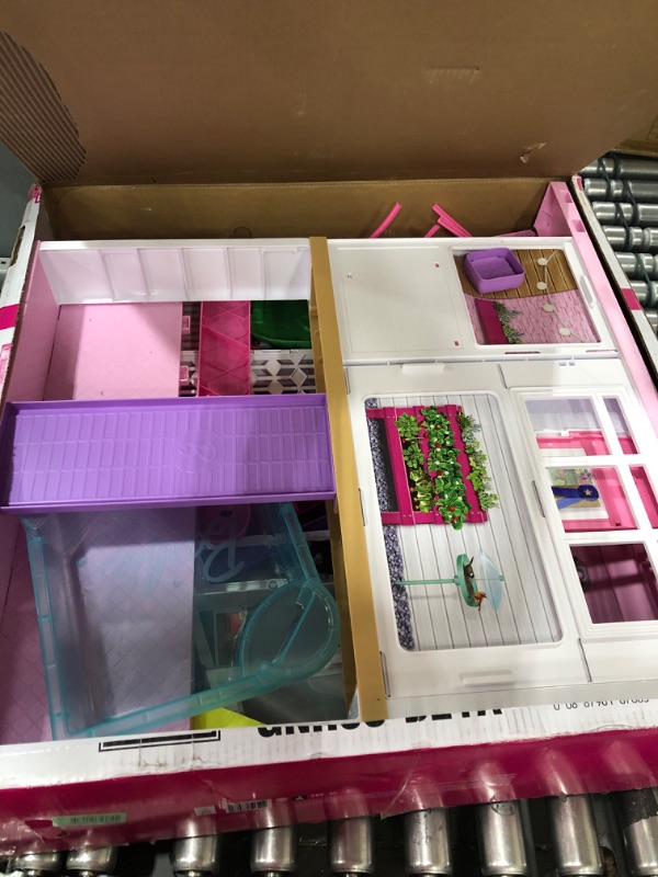 Photo 2 of Barbie DreamHouse Dollhouse with 70+ Accessories, Working Elevator & Slide, Transforming Furniture, Lights & Sounds Wheelchair Accessible Elevator