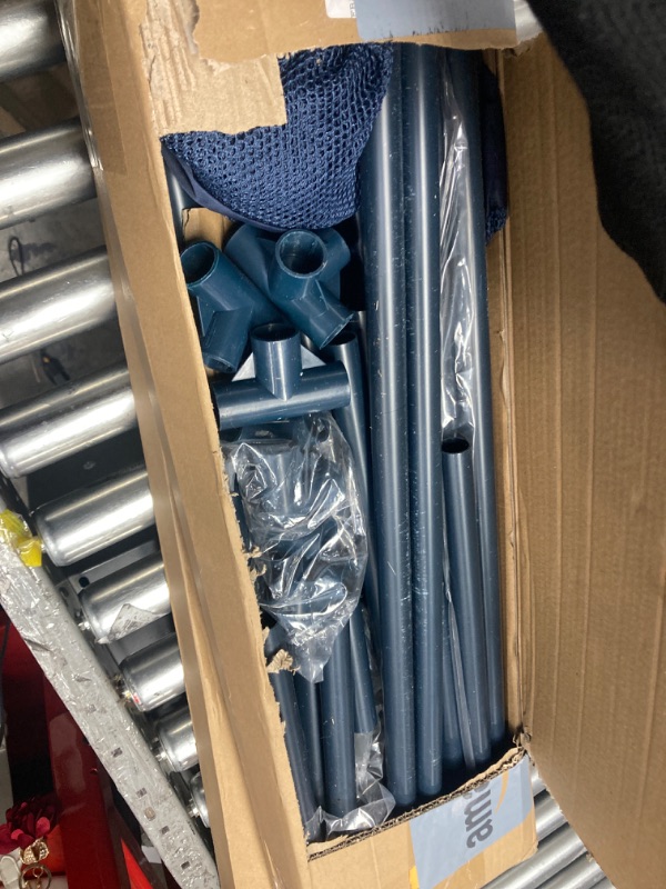 Photo 1 of Essentially Yours Rolling Pool Noodle Storage Organizer Bin, Standard Noodle Holder, (25.4" W x 26" L x 40.5" H), Blue Style 510643