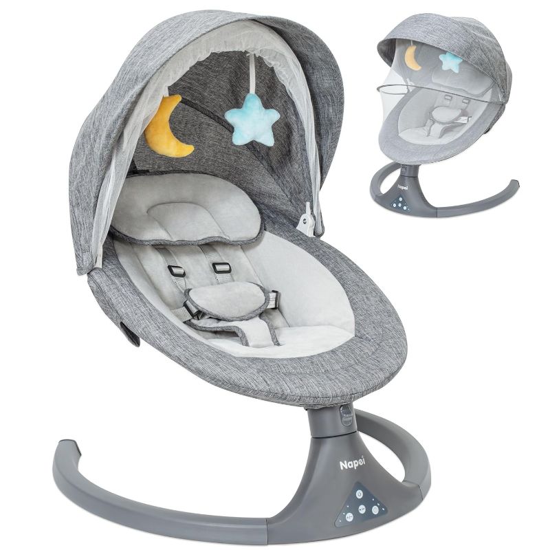 Photo 1 of *Picture for reference*
4.3 4.3 out of 5 stars 165
Baby Swings for Infants,Bluetooth Baby Bouncer,Electric Portable Baby Swing for Newborn with 5 Speed & Music Speaker,Touch Screen/Remote Control Baby Rocker with 5 Point Harness for 5-20 lb