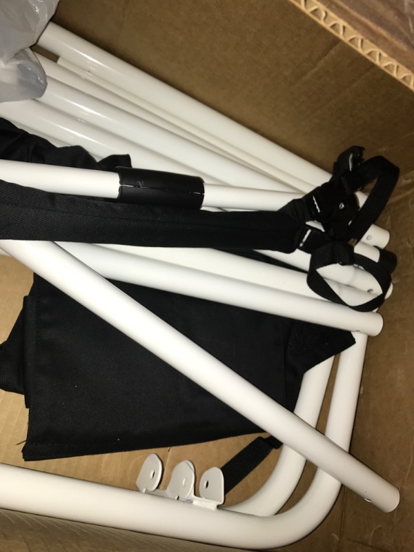 Photo 1 of Cowiewie Baby Jumper with Stand, w/Walking Harness Function, for Infant 6-12 Months, Strong Support Stand for Small Spaces, White+Black White + Black