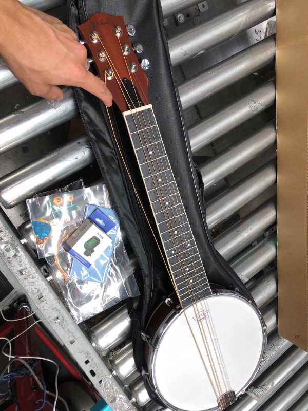 Photo 3 of (READ FULL POST) Ktaxon 5 String Banjo, Full-Size Left/Right Handed Banjo 5 Strings Set with Closed Solid Sapele Back & Premium Mahogany Neck & Polished Rich Wood Finish and Portable Bag (Right Hand)