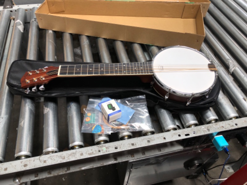 Photo 2 of (READ FULL POST) Ktaxon 5 String Banjo, Full-Size Left/Right Handed Banjo 5 Strings Set with Closed Solid Sapele Back & Premium Mahogany Neck & Polished Rich Wood Finish and Portable Bag (Right Hand)