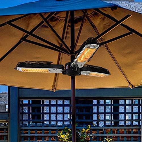 Photo 1 of Electric Patio Parasol Umbrella Heater, Folding Outdoor Electric Infrared Space Heater with 3 Heating Panels, Super Quiet Patio Heater for Pergola or Gazabo, Waterproof IP55, 120V, 1500W