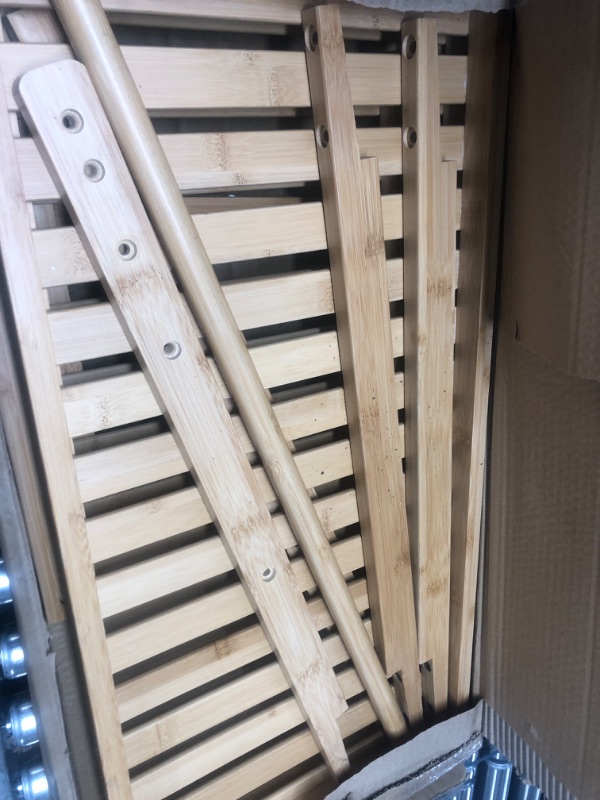 Photo 1 of Homde Bamboo Clothing Rack with 3 Storage Box, Garment Rack Clothes Racks for Hanging Clothes, Standing Wardrobe Storage Rack with 2 Organizer Shelves, Portable, Natural