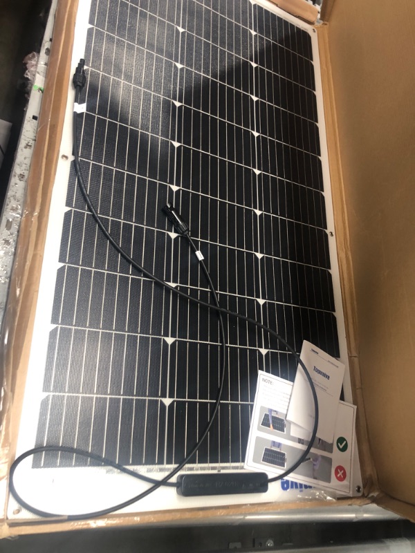 Photo 2 of 100W 12V Flexible Solar Panel 9BB Monocrystalline Cell 12 Volt Semi-Flexible for Marine RV Trailer Boat Cabin Van Car Uneven Surfaces 12V Battery Charge
