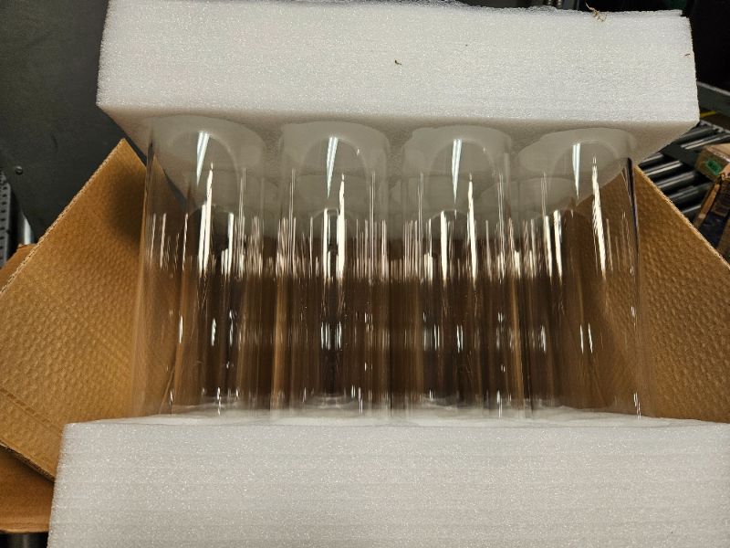 Photo 1 of 12 Pack Glass Clear Cylinder Vases Tall Floating Candle Holders Centerpiece Table Vases for Home Wedding Decorations Formal Dinners (4 x 3.35 Inch)