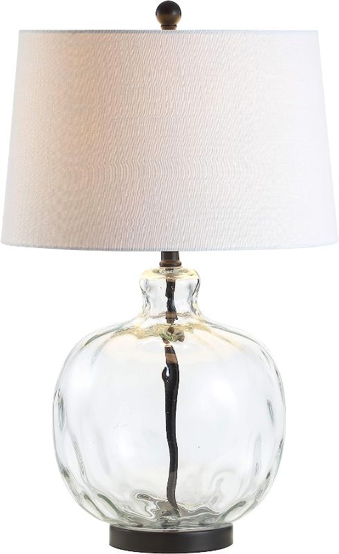 Photo 1 of (SEE NOTES)  Clear Glass Table Lamp with Black Accents