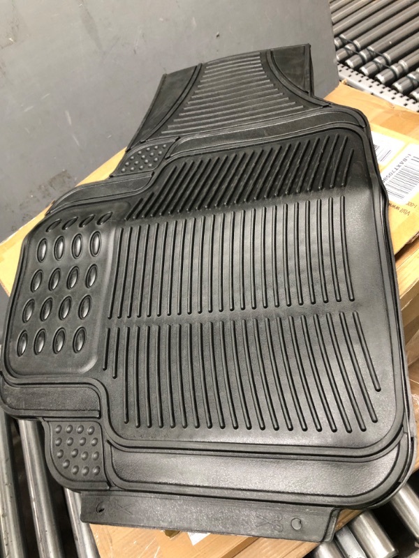 Photo 2 of FH Group F11306BLACKREAR Universal Fit Trimmable Non-Slip Vinyl Black Automotive Floor Mats fits most Cars, SUVs, and Trucks - Rear Set Black - Rear